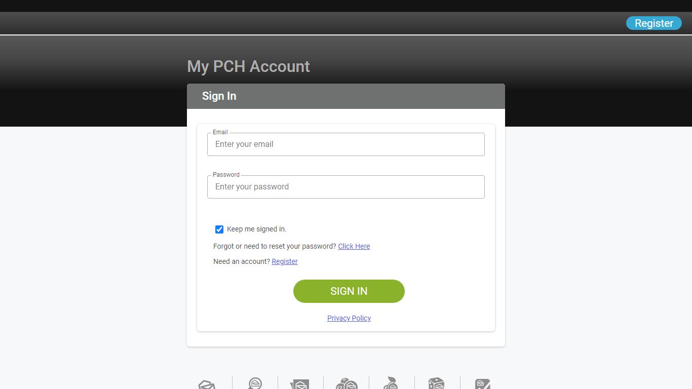Accounts | Login - PCH